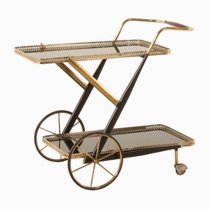 Carrello bar in ottone di Cesare Lacca, Italia, anni '60