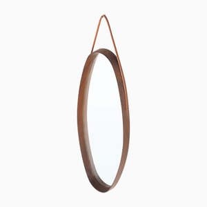 Oval Teak Wall Mirror, 1960s