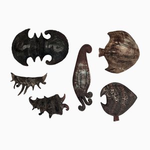 Vintage Ceramic Decorations by Ilda Fodor, 1990s, Set of 6