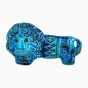 Italienische Mid-Century Keramik Rimini Blu Lion von Aldo Londi für Bitossi, 1960er