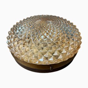 Mid-Century Crystal Glass Flush Mount Ceiling Lamp