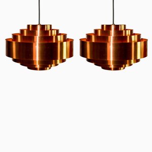 Ultra Copper Pendants by Jo Hammerborg for Fog & Mørup, 1960s, Set of 2