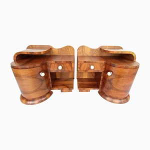 Art Deco Bedside Tables by Jindřich Halabala for Up Závody, 1930s, Set of 2