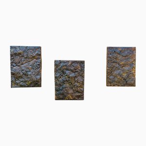 Mid-Century American Brutalist Wall Sculpture by Irv Bramberg, 1960s, Set of 3