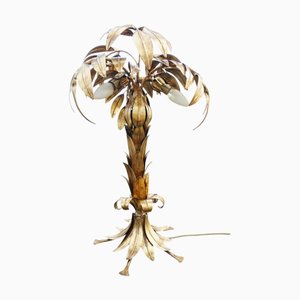 Lampada da tavolo Hollywood Regency Palm di Hans Kögl, anni '80