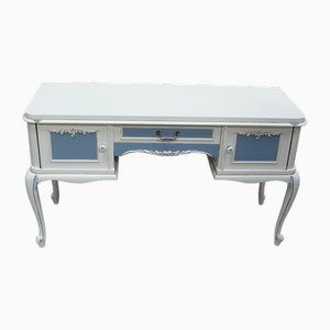 Credenza o consolle Chippendale bianca e blu, anni '50