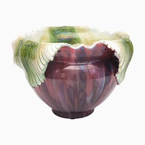 Large Art Nouveau Majolica Planter, 1890s