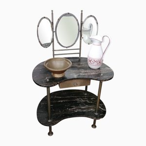 Antique Art Nouveau Dressing Table in Black Marble, 1890s