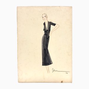 John Guida, Figur, Zeichnung auf Papier, 1931