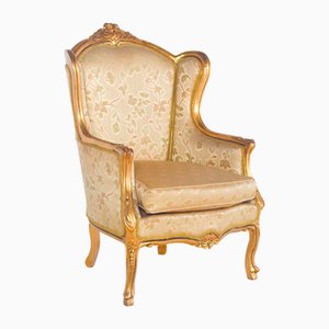 Butaca estilo Luis XV de oro pintado, 1950