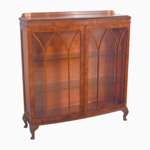 Antique English Two-Door Display Cabinet, 1890s