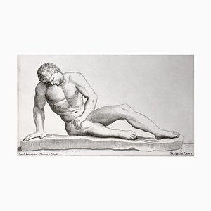 Nach Claude Mellan, Statue eines Mannes auf dem Boden, 1646, Gravur