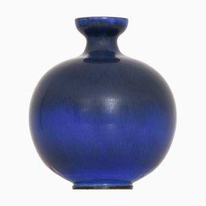 Vaso in ceramica Hare Fur Glaze attribuito a Berndt Friberg, 1951