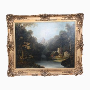 French Artist, Riverscape, 1860, Oil Painting, Framed