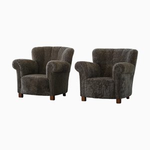 Sillones daneses Art Déco de Fritz Hansen, años 40. Juego de 2