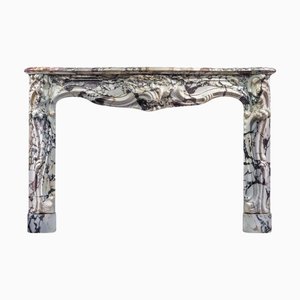 Large Antique French Rococo Marble Fireplace Mantel