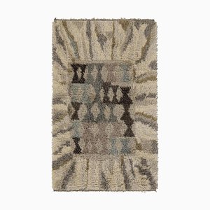 Vintage Swedish Gray Rya Rug