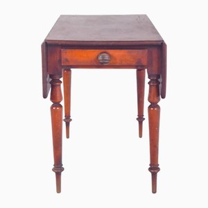 Antique Portuguese Flip Flap Table with Drawer, 1800s