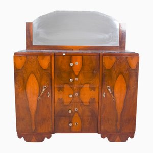 Portugiesisches Vintage Art Deco Spiegel Sideboard, 1920