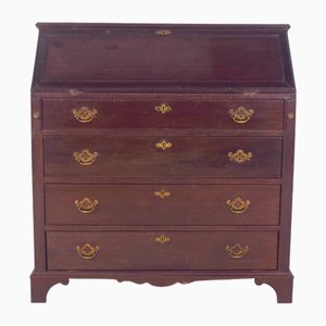 Antique Portuguese Paper Chest of Drawers in Dark Wood