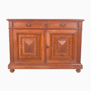 Antikes europäisches Sideboard aus Eiche mit gepolsterten Türen