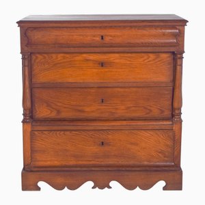 Vintage Portuguese Rustic Oak Chest of Drawers, 1920s