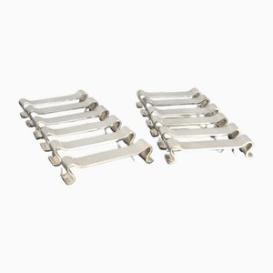 Art Deco Knife Holders in Silver-Plated Metal from Maison Christofle Gallia, 1930s, Set of 12