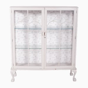 Portuguese White Painted Showcase Cabinet, 1920s