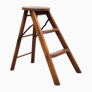 Oak Folding Library Steps, Holland, 1950s