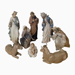 Porcelain Nativity Set by Nao for Lladro, 1990s, Set of 8
