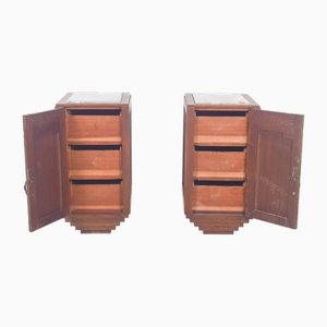 Portuguese Art Deco Bedside Tables, 1920, Set of 2