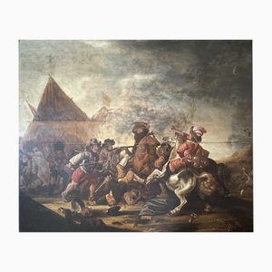Scena di battaglia, 1650-1680, pittura a olio
