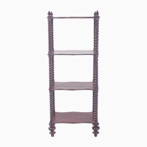 English Open Bookcase with Columns, 1920s