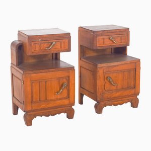 Comodini in quercia, Portogallo, anni '80, set di 2