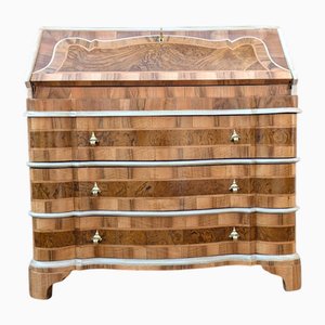 Venetian Style Walnut Desk with Drop-Leaf Door