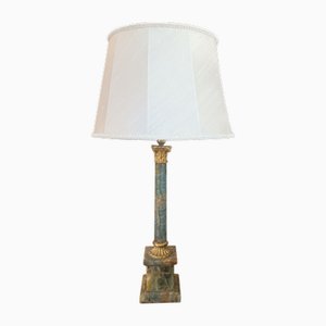 Blaue französische Marmor Tischlampe, 1950er