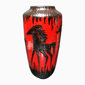 517 45 Keramikvase mit Fat Lava Glasur von Scheurich, 1970er