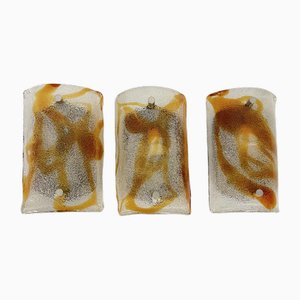Murano Glass Wall Lamps in the style of Toni Zuccheri for Mazzega, 1970s, Set of 3