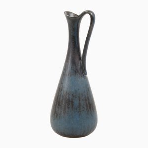 Arl Vase in Black Experimental Glazed Ceramic by Gunnar Nylund for Rörstrand, 1950s