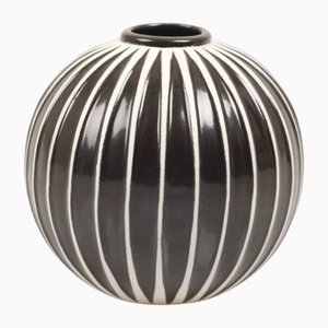 Vaso Domino Ball moderno in ceramica di Stig Lindberg per Gustavsberg, Scandinavia, anni '50