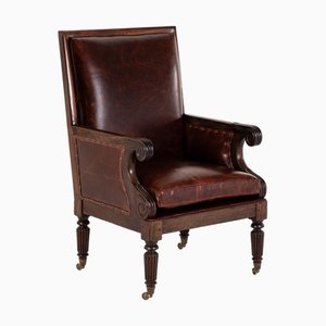 Chaise de Bibliothèque George IV en Cuir