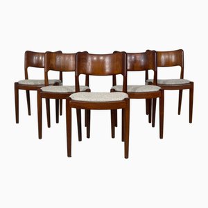 Sedie da pranzo in teak di Hennig Kjaernulf, set di 5