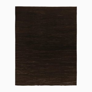 Türkischer Vintage Kelim Teppich in Schwarz, Braun und Weiß