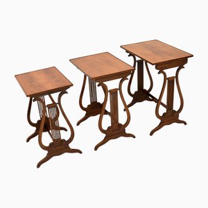 Tables Gigognes Regency en Bois d'If, 1910s, Set de 3