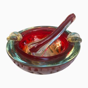 Italian Murano Glass Ashtray with Pestle, 1970s