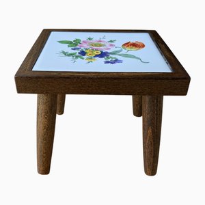 Vintage Mini Blumentisch mit Fliesenmotiv, 1960er