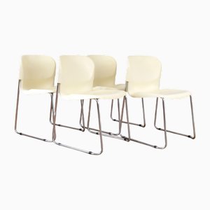 Weiße SM400k Swing Chairs von Gerd Lange für Drabert, 1980er, 4er Set