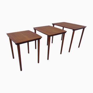 Dänische Teak Satztische von Møbelintarsia, 1960er, 3er Set