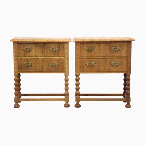 Vintage Danish Modern Oak Nightstands by Henning Kjærnulf, 1960s, Set of 2