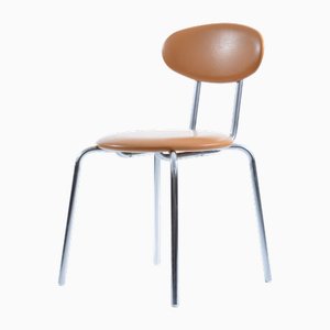 Moderner Midcentury Stuhl aus Kunstleder & Chrom von Kovona, 1970er